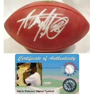  Adrian Peterson Signed Official Wilson NFL Duke Football 