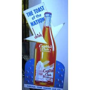 Capital Club Ginger Ale Co. Advertising Die Cut Poster 
