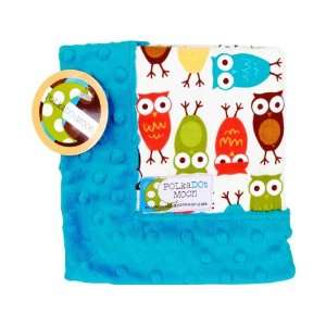 Baby LUXE Lovey Blanket   Owls on Turquoise Minky Baby
