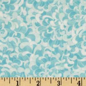  44 Wide Elizabeth Anne Floral Texture Blue Fabric By The 