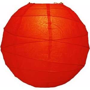   Red 24 Inch Large Paper Lantern (free style ribbing)