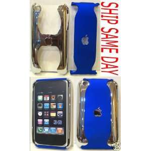  Blue Chrome Iphone Hard Case Cover Skin for 3g / 3gs Cell 