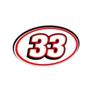  33 Number   Jersey Nascar Racing Window Bumper Sticker 