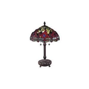 Dale Tiffany 0085 643 Wisteria Dragonfly 2 Light Table Lamp in Antique 