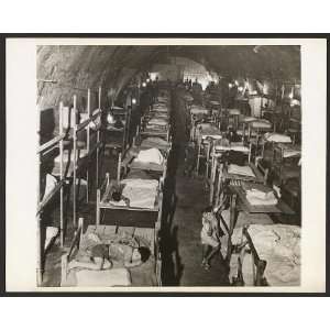  Air raid shelter,bunk beds,Rock shelters,Malta,1942