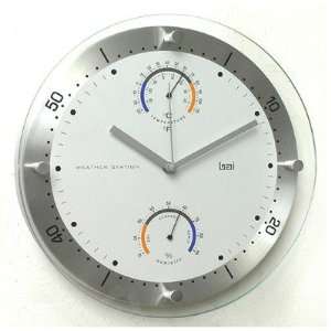  Bai Design Timemaster Weather Station Wall Clock in Orange 