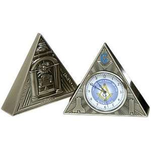 Masonic In Hoc Signo Vinces Desk Clock All Seeing Eye Triangular 