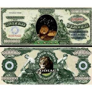  Set of 100 Zodiac Leo One Million Dollar Bill Toys 