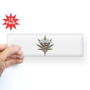   Sticker Clear (10 Pack) Medical Marijuana Symbol 