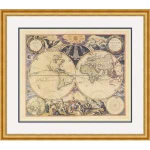    New World Map, 1676 by Goos   Framed Artwork