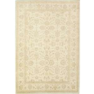  81 x 117 Ivory Hand Knotted Wool Ziegler Rug