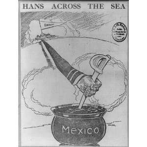  Hans across the sea,cartoon drawing,Mexico,Berling,1915 