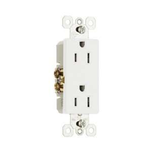   125 Volt 2 Pole 3 Wire Grounding White Power Outlet