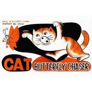  Vintage Art Cat Butterfly Chaser   22440 1