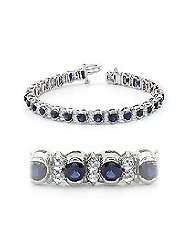Blue sapphire and Diamond Bracelet in Platinum. (Setting Only Center 