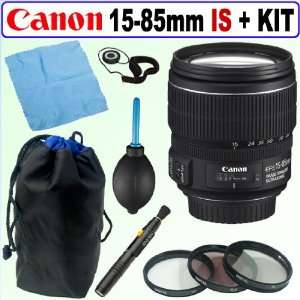 Canon EF S 15 85mm f/3.5 5.6 IS USM UD Wide Angle Zoom Lens + Deluxe 