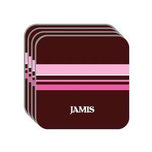 Personal Name Gift   JAMIS Set of 4 Mini Mousepad Coasters (pink 