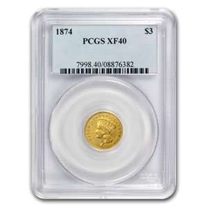  1874 Extra Fine 40 PCGS (G$3.00) 