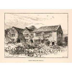  1894 Wood Engraving Gowthwaite Hall Yorkshire England 