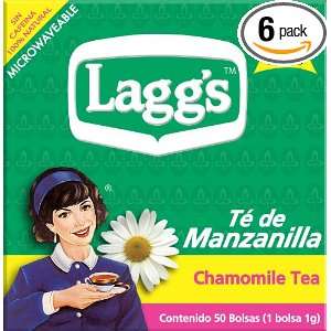 Laggs Tea Chamomile Tea, 50 Count Tea Bags (Pack of 6)  