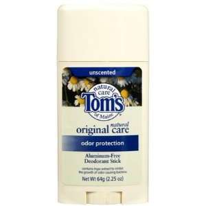 Toms of Maine 24 Hour Long Lasting Deodorant Stick Unscented 2.25 oz 