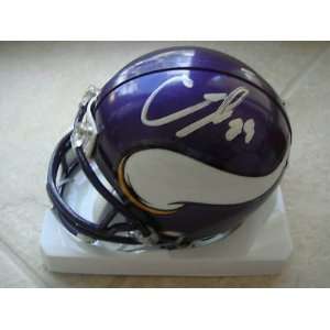  Chester Taylor Vikings/bears Signed Mini Helmet W/coa 