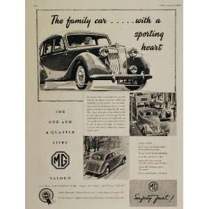  1953 Ad Vintage 1 1/4 Litre MG Saloon Car Automobile 