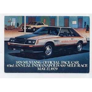  1979 Ford Mustang Indianapolis 500 Pace Car Postcard 