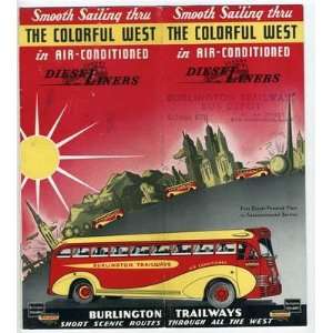   1939 Colorful West Brochure DieseLiners World Fairs 