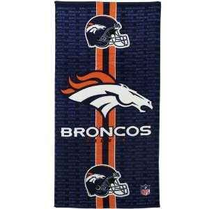  Broncos 30 x 60 Navy Blue Team Stripe Beach Towel