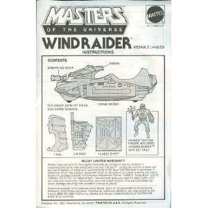  Masters of the Universe WINDRAIDER Instructions 