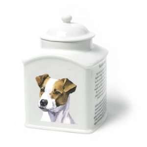  Jack Russell Terrier Dog Van Vliet Porcelain Memorial Urn 