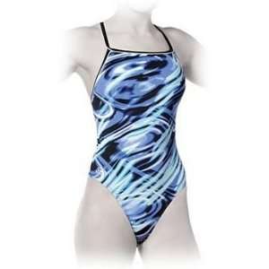  Finis Skinback Swimsuit   Highlight Blue Womens Sports 