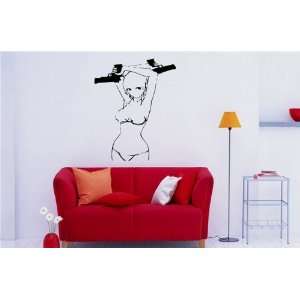 Wall MURAL Decal Sticker ANIME SEXY GIRL WITH GUN S 906  