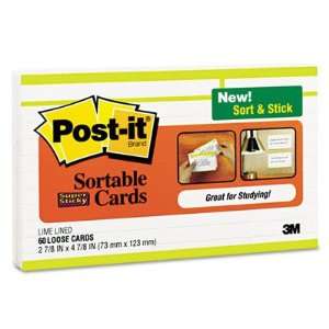  Post it   Sortable Ruled Index Cards, 3 x 5, Apple, 60 per 