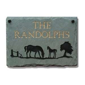   The Stone Mill Personalized Mare & Colt Slate Plaques