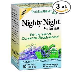 Traditional Medicals Nighty Night Valerian Herbal Tea, 16 Count (Pack 