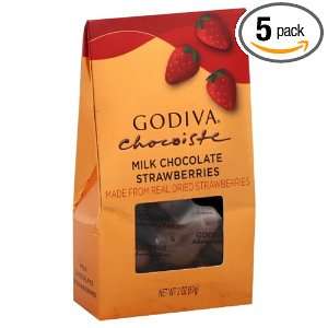 Godiva Milk Chocolate Strawberry, 2 ounces (Pack of 5)  