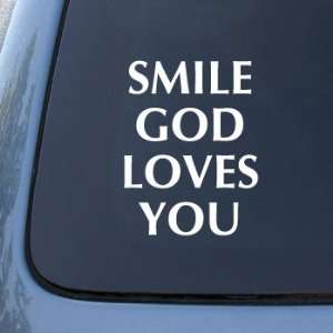 SMILE GOD LOVES YOU   Car, Truck, Notebook, Vinyl Decal Sticker #2165 