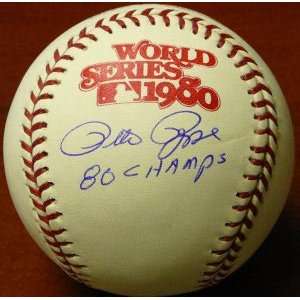  Signed Pete Rose Ball   World Series Official Sports 