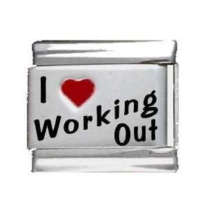  I Heart Working Out Red Heart Laser Italian Charm Jewelry