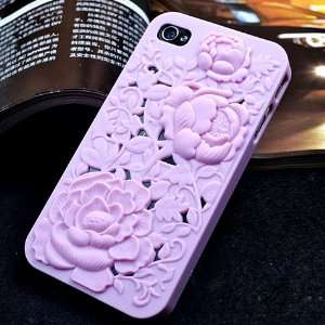  3D Design Relief Bloom Hard Case for iPhone 4 / iPhone 4S 