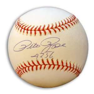 Signed Pete Rose Baseball   Cincinnati Reds inscribed 4256 