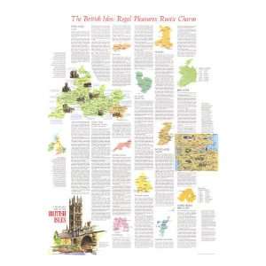 Travelers Map Of The British Isles Map 1974 Side 2 Giclee Poster Print 