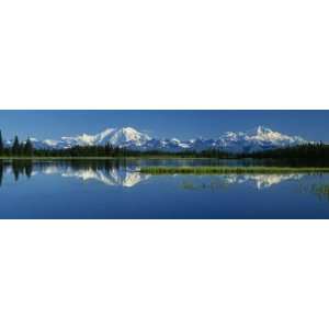 Reflection of Mountains in Lake, Mt. Foraker and Mt. Mckinley, Denali 
