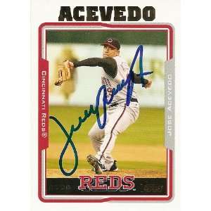  Jose Acevedo Signed Cincinnati Reds 2005 Topps Card 