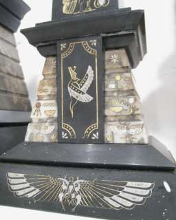 Antique Boutillier Egyptian Revival Clock Garniture  
