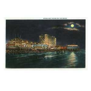  Galveston, Texas   a Moonlight Scene on the Beach, c.1947 
