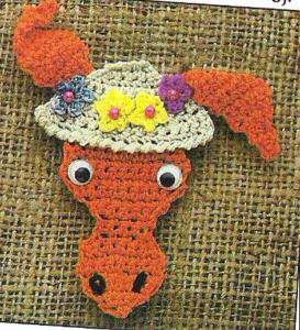 DONKEY & SOMBRERO FRIDGIE MAGNET ~ Crochet Pattern ~  