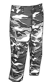 Black White Camouflage Camo Judo Capri Cargo Pant 2XL  